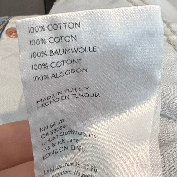 Free People Flare Jeans Size 31 New Dawn in Victoria Blue Distressed Revolve - Picture 9 of 9